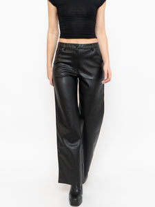 WILFRED x Black Wide-Leg Faux Leather Pants (S, M)