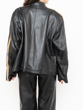 Load image into Gallery viewer, Vintage x DANIER Black &amp; Beige Striped Leather Biker Jacket (S-L)