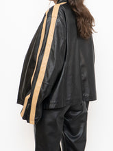 Load image into Gallery viewer, Vintage x DANIER Black &amp; Beige Striped Leather Biker Jacket (S-L)