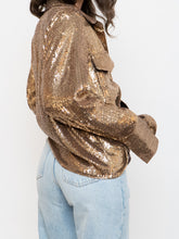 Load image into Gallery viewer, BANANA REPUBLIC x Gold Sequin Button-Up (L)