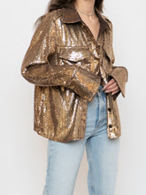 Load image into Gallery viewer, BANANA REPUBLIC x Gold Sequin Button-Up (L)