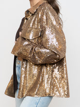 Load image into Gallery viewer, BANANA REPUBLIC x Gold Sequin Button-Up (L)