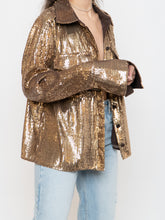 Load image into Gallery viewer, BANANA REPUBLIC x Gold Sequin Button-Up (L)