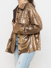 Load image into Gallery viewer, BANANA REPUBLIC x Gold Sequin Button-Up (L)