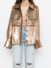 Load image into Gallery viewer, BANANA REPUBLIC x Gold Sequin Button-Up (L)
