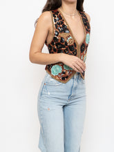 Load image into Gallery viewer, Vintage x Leopard Patterned Silk Beaded Vest (S, M)