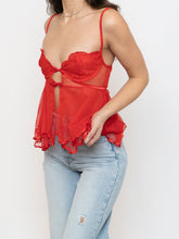 Load image into Gallery viewer, Vintage x Red Mesh Bra Top (XS, S B-C Cup)