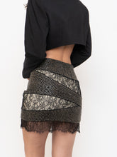 Load image into Gallery viewer, HAUTE HIPPIE x Silk Black Lace Beaded Mini Skirt (S, M)