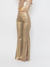 Load image into Gallery viewer, Lovers + Friends x Deadstock Gold Shimmer Wide-leg Pant (S, Tall)