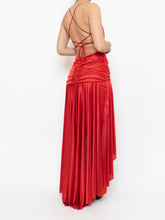 Load image into Gallery viewer, Vintage x Made in Mexico x Red Satin Scrunch Dress (XS-M)