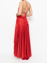 Load image into Gallery viewer, Vintage x Made in Mexico x Red Satin Scrunch Dress (XS-M)