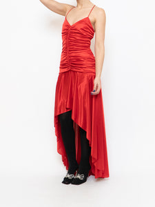 Vintage x Made in Mexico x Red Satin Scrunch Dress (XS-M)