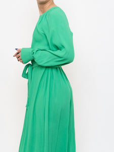 Modern x HM Green Long-Sleeve Belted Dress (XS-M)