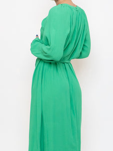 Modern x HM Green Long-Sleeve Belted Dress (XS-M)