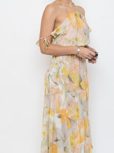 Modern x Yellow & Gold Patterned Glitter Dress (M)