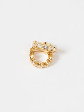 Load image into Gallery viewer, Vintage x Gold, Rhinestone Circle Hoop Clip-ons