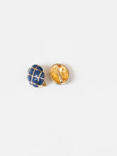Load image into Gallery viewer, Vintage x Gold, Blue Cross Oval Clip-ons