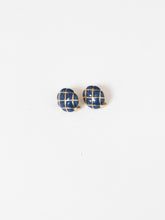 Load image into Gallery viewer, Vintage x Gold, Blue Cross Oval Clip-ons