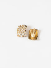 Load image into Gallery viewer, Vintage x Chunky Gold-Plated Rhinestone Rectangle Clip-ons