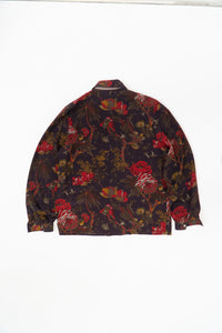 Vintage x Made in Hong Kong x Brown, Red Floral PJ Style Buttonup (XS-M)