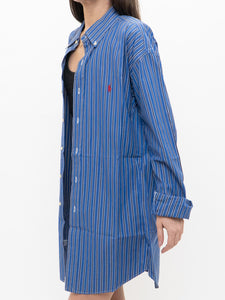 Vintage x Made in Hong Kong x RALPH LAUREN Blue Striped Buttonup Dress (XS-L)