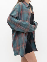 Load image into Gallery viewer, Vintage x Made in Hong Korea x Teal Plaid Soft Oversized Buttonup (XS-3XL)