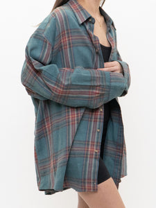 Vintage x Made in Hong Korea x Teal Plaid Soft Oversized Buttonup (XS-3XL)