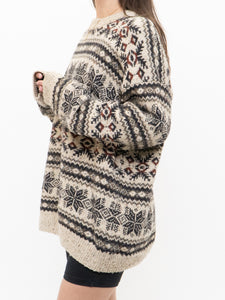 Vintage x Oatmeal Patterned Knit Sweater (XS-XL)