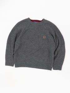 Vintage x Made in Hong Kong x TOMMY HILFIGER Grey Knit Sweater (XS-XL)