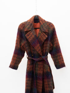 Vintage x Made in Canada x Union-Made Plaid Mohair Belted Trench (S-M)