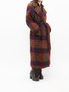 Vintage x Made in Canada x Union-Made Plaid Mohair Belted Trench (S-M)