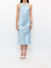 Load image into Gallery viewer, BABATON x Pale Blue Satin Halter Dress (XS, S)
