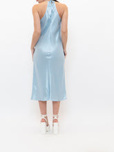 Load image into Gallery viewer, BABATON x Pale Blue Satin Halter Dress (XS, S)