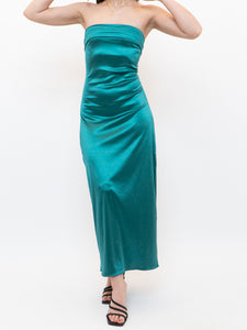 Modern x Teal Strapless Shiny Dress (S, M)
