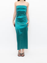 Load image into Gallery viewer, Modern x Teal Strapless Shiny Dress (S, M)