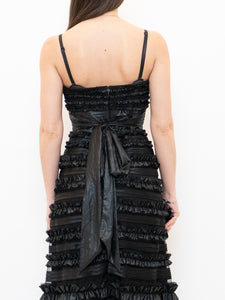 Vintage x BCBG Black Frilly Gown (M)