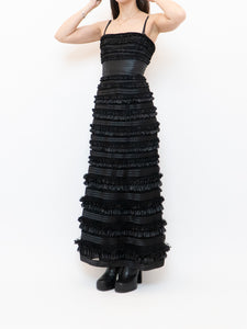 Vintage x BCBG Black Frilly Gown (M)