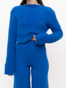 Modern x Cobalt Blue Fuzzy Ribbed Knit Sweater (S-L)