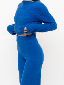 Modern x Cobalt Blue Fuzzy Ribbed Knit Sweater (S-L)