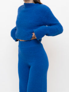 Modern x Cobalt Blue Fuzzy Ribbed Knit Sweater (S-L)