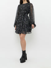 Load image into Gallery viewer, TED BAKER x Black Floral Draped Mini Dress (M)