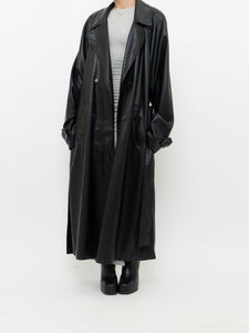 GAP x Black Faux Butter Leather Trench Coat (M-XL)