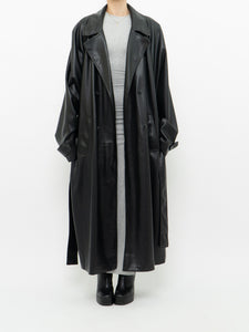 GAP x Black Faux Butter Leather Trench Coat (M-XL)