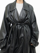 Load image into Gallery viewer, GAP x Black Faux Butter Leather Trench Coat (M-XL)