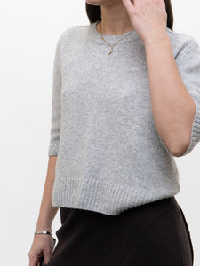 Modern x NAIF Heathered Grey Cashmere Short Sleeve Knit (XS-M)