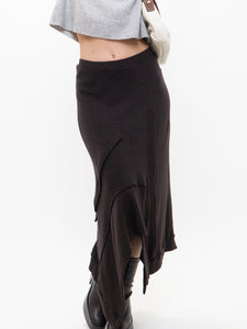 Vintage x SANDWICH Brown Wool Asymetric Knit Skirt (M, L)