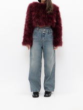 Load image into Gallery viewer, Vintage x Burgundy Fur Cropped Jacket (S-L)