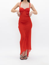 Load image into Gallery viewer, Vintage x Made in Brazil x Red Low-back Sheer Slip Dress (S, M)