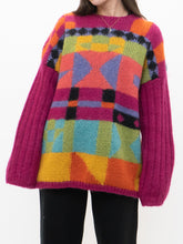 Load image into Gallery viewer, Vintage x Made in Korea x Colourful Patterned Mohair Knit Sweater (XS-XL)