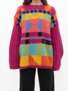 Vintage x Made in Korea x Colourful Patterned Mohair Knit Sweater (XS-XL)